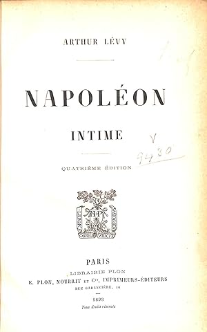 Seller image for Napol on intime. for sale by WeBuyBooks