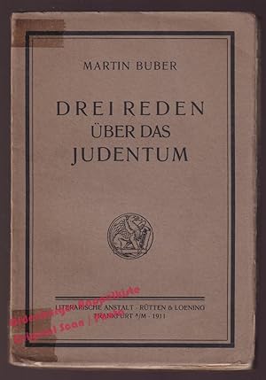 Bild des Verkufers fr Drei Reden ber das Judentum (1911) - Buber,Martin zum Verkauf von Oldenburger Rappelkiste