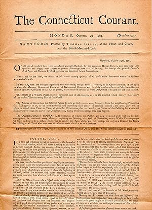 Image du vendeur pour The Connecticut Courant. Monday, October 29, 1764 (Number 00.) facsimile mis en vente par PERIPLUS LINE LLC