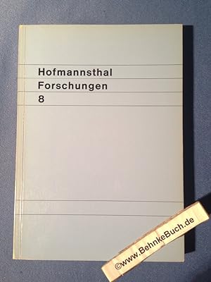 Bild des Verkufers fr Hofmannsthal-Forschungen; Teil: Bd. 8. zum Verkauf von Antiquariat BehnkeBuch
