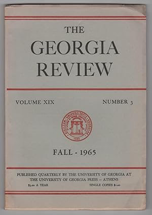 Image du vendeur pour The Georgia Review, Volume 19, Number 3 (XIX; Fall 1965) mis en vente par Philip Smith, Bookseller