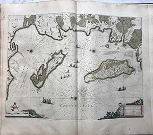 1645 BLAEU, Carte ancienne, hand coloured Antique Map, L'isle de Ré et Oleron