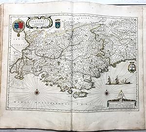 1645 BLAEU, Carte ancienne, hand coloured Antique Map,Provence Provincia autore Petro Johanne Bom...