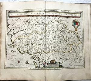 1645 BLAEU, Carte ancienne, hand coloured Antique Map, PICARDIE, PICTAVIAE DUCATUS DESCRIPTIO PAI...