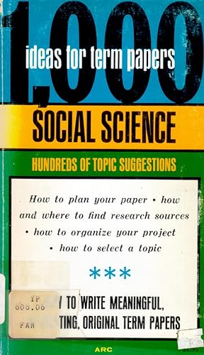 Seller image for 1000 ideas for term papers in Social Science for sale by Kayleighbug Books, IOBA