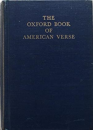 Seller image for The Oxford book of American verse for sale by Acanthophyllum Books