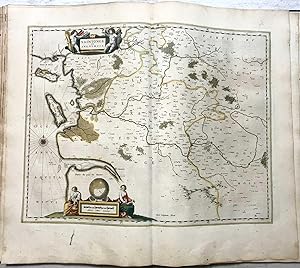 1645 BLAEU, Carte ancienne, hand coloured Antique Map, Xaitongue et Angoumois, Saintes, Angoulême...