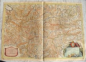 1707, Jaillot, Carte ancienne, hand coloured Antique Map, comte de Tirol les evesche's de Trente ...