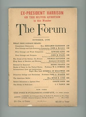 The Forum, October 1896 Current Affairs Periodical, Victorian Era Periodical, Issues of the time,...