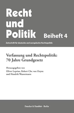 Bild des Verkufers fr Verfassung und Rechtspolitik: 70 Jahre Grundgesetz. zum Verkauf von Rheinberg-Buch Andreas Meier eK