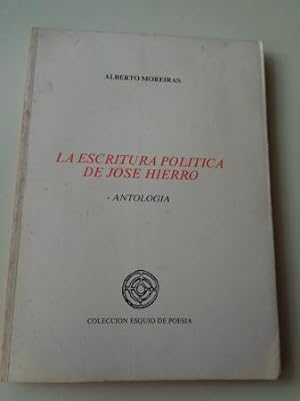 Seller image for La escritura poltica de Jos Hierro. Antologa for sale by GALLAECIA LIBROS