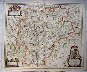 1645 BLAEU, TYROLIS, TYROL, Austria, Autriche CARTE ANCIENNE, HAND COLOURED ANTIQUE MAP