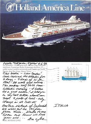 Imagen del vendedor de Ms Maasdam. Holland America Line. Viaggiata 1999 da Portogallo a la venta por libreria biblos