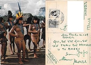 Bild des Verkufers fr Danca ritual Yamaricuma. Xingu Porque Nacional (Brasile). Viaggiata 1969 zum Verkauf von libreria biblos