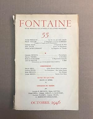 Seller image for Fontaine 55: Revue Mensuelle De La Poesie et Des Lettres Francaises, Octobre 1946 for sale by Fahrenheit's Books