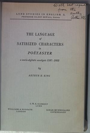 The Language of Satirized Characters in Poetaster: a socio-linguistic analysis 1597-1602 (SIGNIER...