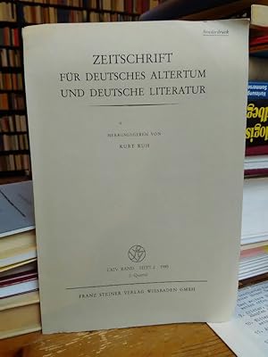 Seller image for Der Ersame Herre Her Hainrich von Wittenwille. Eine unbekannte Konstanzer Urkunde von 1389. Sonderdruck aus: Zeitschrift fr deutsches Altertum und deutsche Literatur. CXIV. Band. Heft 2. for sale by Antiquariat Thomas Nonnenmacher