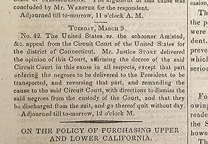 Amistad Slave Revolt Supreme Court Decision Announced