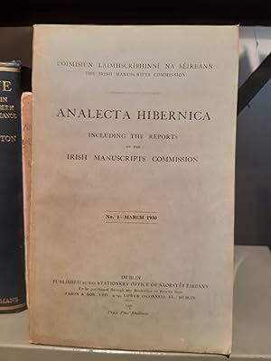 Imagen del vendedor de Analecta Hibernica No 1 a la venta por Temple Bar Bookshop