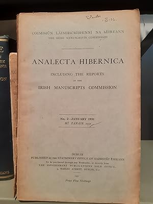 Image du vendeur pour Analecta Hibernica No 2 - 1931 mis en vente par Temple Bar Bookshop