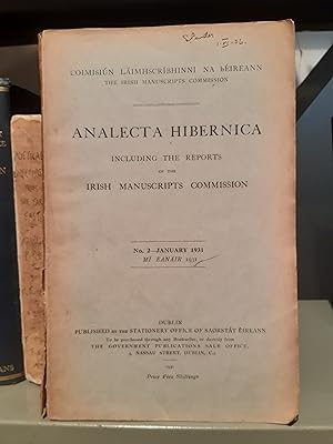 Image du vendeur pour Analecta Hibernica No 2 1931 mis en vente par Temple Bar Bookshop