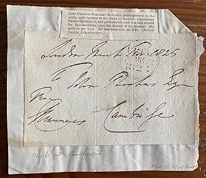 Signed envelope front with signature of The Prince Adolphus, 1st Duke of Cambridge