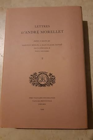 Bild des Verkufers fr Lettres D'Andr Morellet Tome 2 zum Verkauf von Librairie du Monde Entier