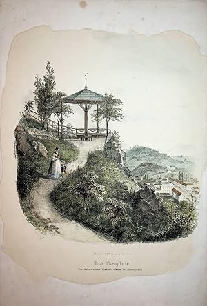 GRAZ, Ansicht vom Schloßberg auf Geidorf 1842 Titel: Das Parapluie. Von Südost mit der Vorstadt G...