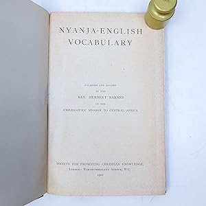 Nyanja - English Vocabulary [also] A Companion to the Nyanja - English Vocabulary (2 Volumes)