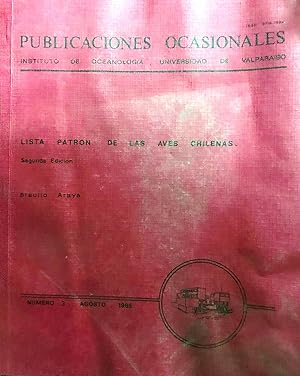 Lista patrón de las aves chilenas. Publicaciones Ocasionales Instituto de Oceanología Universidad...