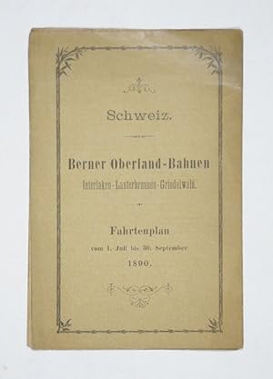 Schweiz. Berner Oberland-Bahnen Interlaken-Lauterbrunnen-Grindelwald. Fahrtenplan vom 1. Juli bis...