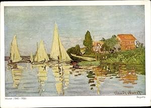 Bild des Verkufers fr Knstler Ansichtskarte / Postkarte Monet, Claude, Regatta, Impressionismus zum Verkauf von akpool GmbH