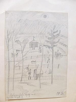 Image du vendeur pour Bahrenfeld 1919 gegenber Burgstrae 18. Abstrakte Zeichnung in Bleistift bzw. Kohle. mis en vente par Antiquariat Friederichsen