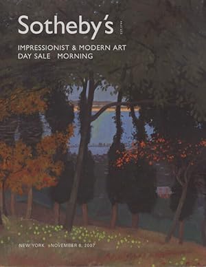 Seller image for Sothebys November 2007 Impressionist & Modern Art - Day Sale Morning for sale by thecatalogstarcom Ltd