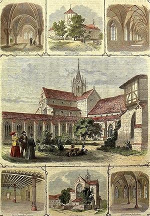 Bild des Verkufers fr Bebenhausen (Tübingen), Mehransichtenblatt , Bebenhausen (Tübingen). - Mehransichtenblatt. - "Kloster Bebenhausen". zum Verkauf von Graphikantiquariat Koenitz