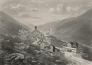 Seller image for Hospental, St. Gotthardspass , Hospental. - St. Gotthardspass. - "Hospenthal, St. Gotthard". for sale by Graphikantiquariat Koenitz