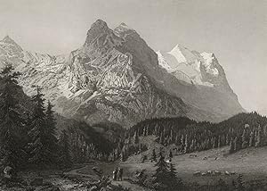 Seller image for Wetterhorn, Berner Alpen , Wetterhorn. - Berner Alpen. - "Well & und Wetterhorn, Berner Oberland". for sale by Graphikantiquariat Koenitz