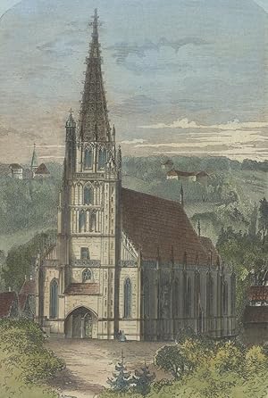 Bild des Verkufers fr Esslingen am Neckar, Ansicht der Frauenkirche , Esslingen am Neckar. - Ansicht der Frauenkirche. - "Liebfrauenkirche in E lingen". zum Verkauf von Graphikantiquariat Koenitz