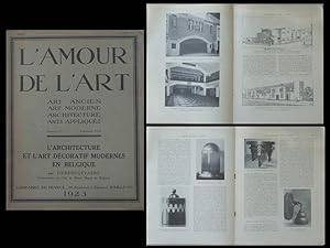 L'AMOUR DE L'ART n°4 1923 BELGIQUE, ARCHITECTURE MODERNE, ART DECO