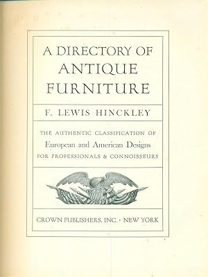 Bild des Verkufers fr A directory of antique furniture zum Verkauf von Librodifaccia