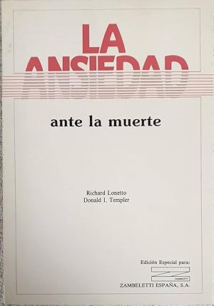 Seller image for La ansiedad ante la muerte for sale by Los libros del Abuelo