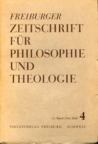 Bild des Verkufers fr Freiburger Zeitschrift fr Philosophie und Theologie, 12. Band, Heft 4 zum Verkauf von Bcher Eule