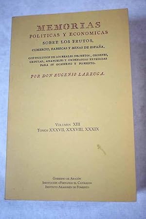 Immagine del venditore per Memorias polticas y econmicas sobre los frutos, comercio, fbricas y minas de Espaa venduto da Alcan Libros