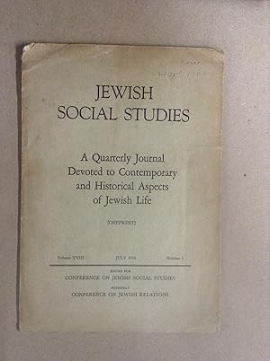 Seller image for Jewish Social Studies A Quarterly Journal Devoted to Contemporary and Historical Aspects of Jewish Life for sale by Halper's Books