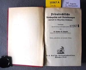 Privatrechtliche Reichsgesetze und Verordnungen außerhalb des Bürgerlichen Gesetzbuches. Textausg...