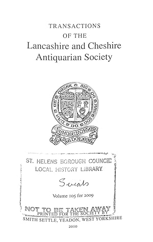 Imagen del vendedor de Transactions of the Lancashire and Cheshire Antiquarian Society Vol 105 a la venta por WeBuyBooks