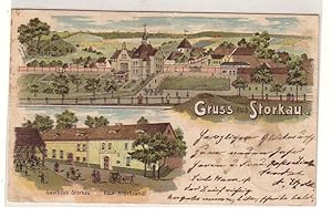 48429 Ak Lithographie Gruß aus Storkau Gasthof 1903