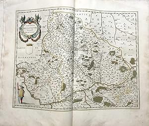1645 BLAEU, Carte ancienne, hand coloured Antique Map, Beauvais France
