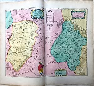 1645 BLAEU, Carte ancienne, hand coloured Antique Map, Vermandois et Capelle, France.