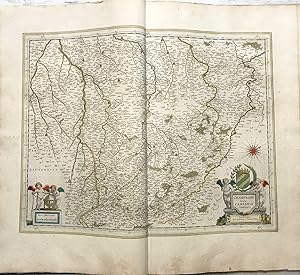 1645 BLAEU, Champagnre, Latine Campania comitatus, Carte ancienne, hand coloured Antique Map, lan...
